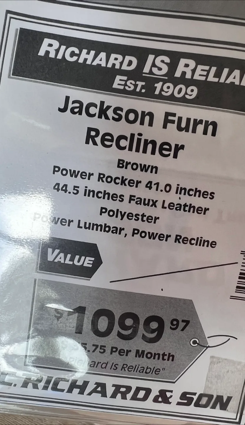 New! Jackson Furn Recliner WITH Heat & Massage from PC Richards image indicator(7)