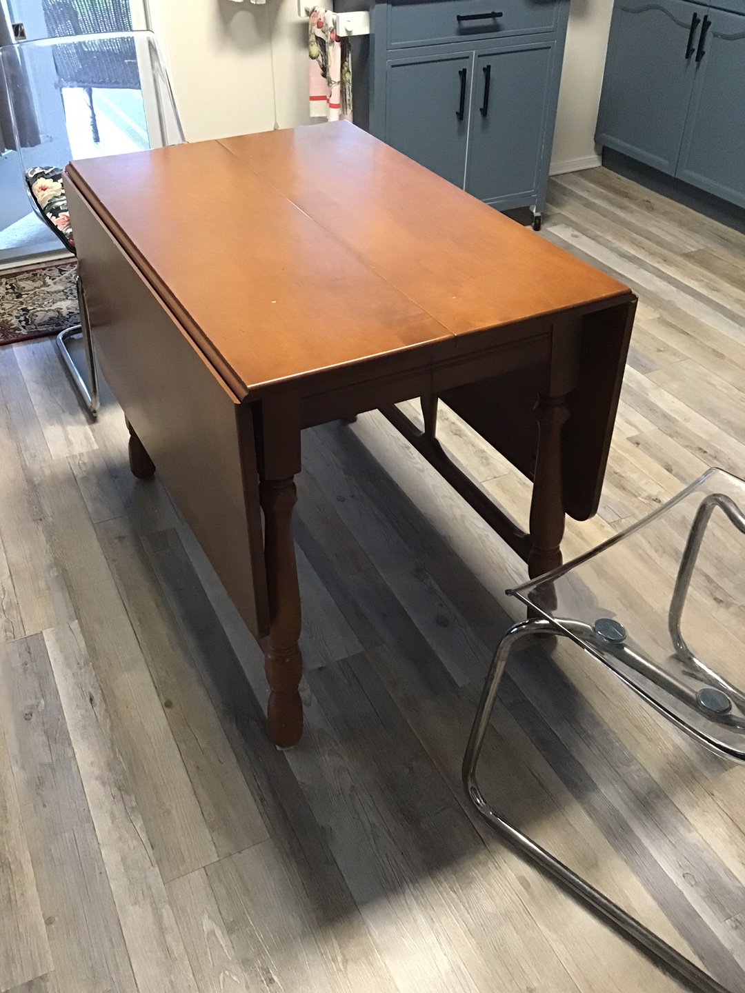 Solid Wood Drop Leaf Dining Table - photo 2