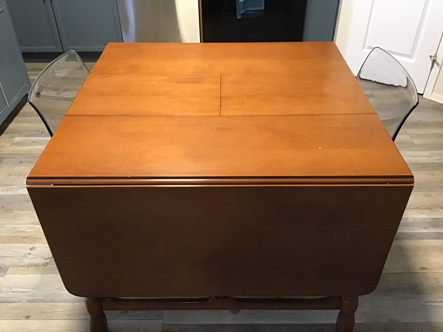 Solid Wood Drop Leaf Dining Table - photo 5