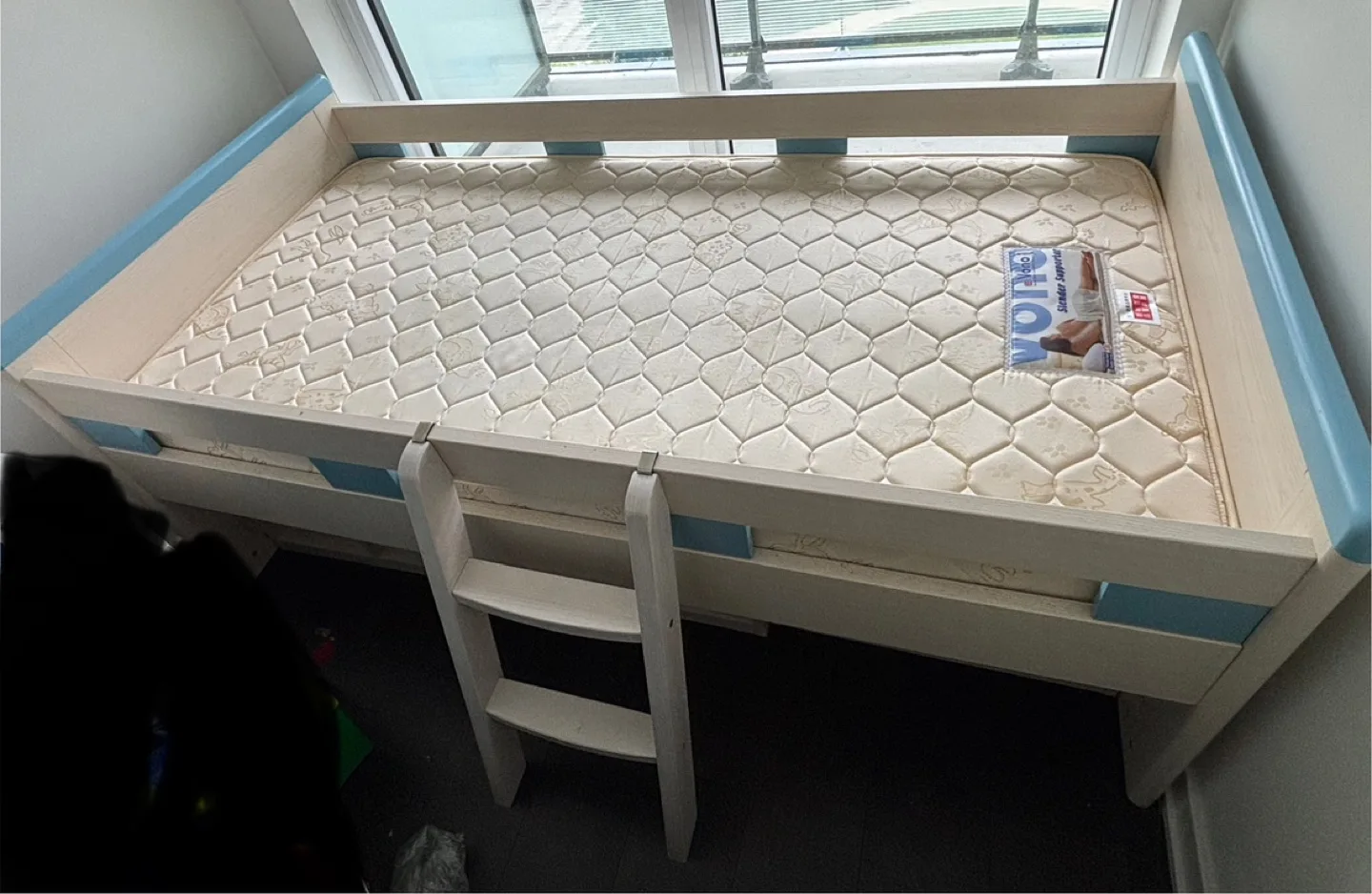 Children bed frame with mattress and cabinet thumbnail
