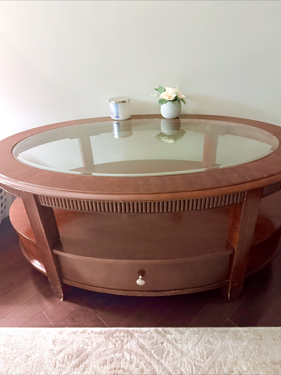 Wooden coffee table and side tables