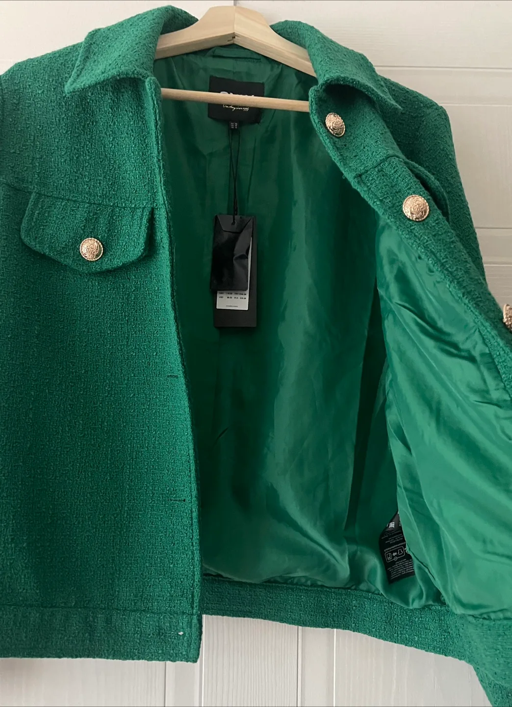 ONLY Sylvie Bouclé Tweed Blazer Bomber Jacket size 14 image indicator(3)