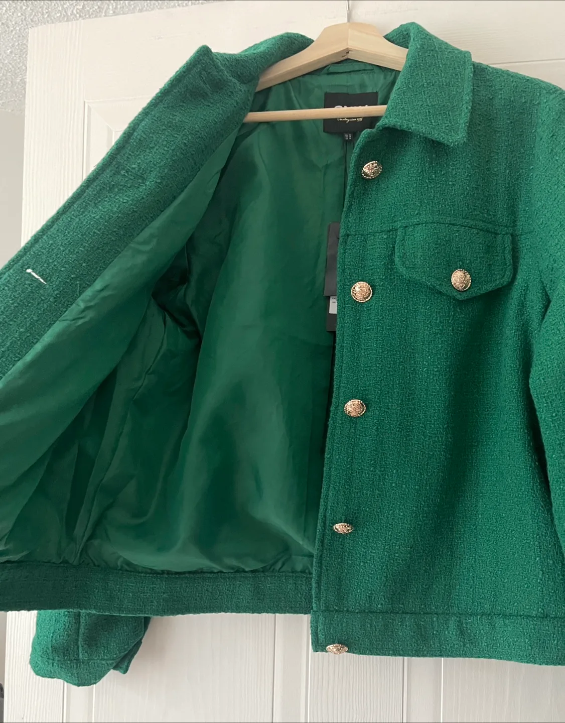 ONLY Sylvie Bouclé Tweed Blazer Bomber Jacket size 14 image indicator(2)