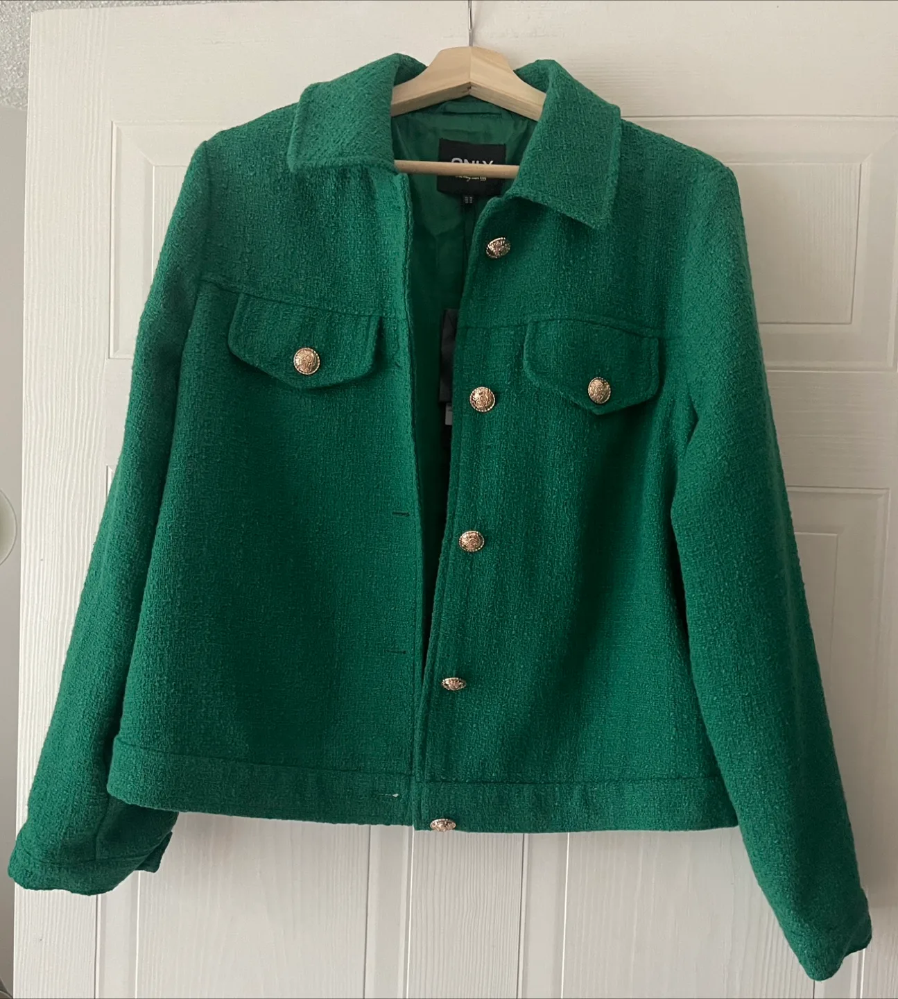 ONLY Sylvie Bouclé Tweed Blazer Bomber Jacket size 14 thumbnail