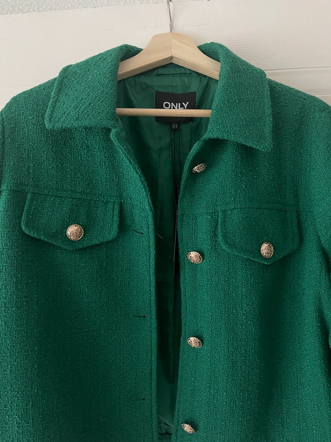 ONLY Sylvie Bouclé Tweed Blazer Bomber Jacket size 14 image indicator(6)