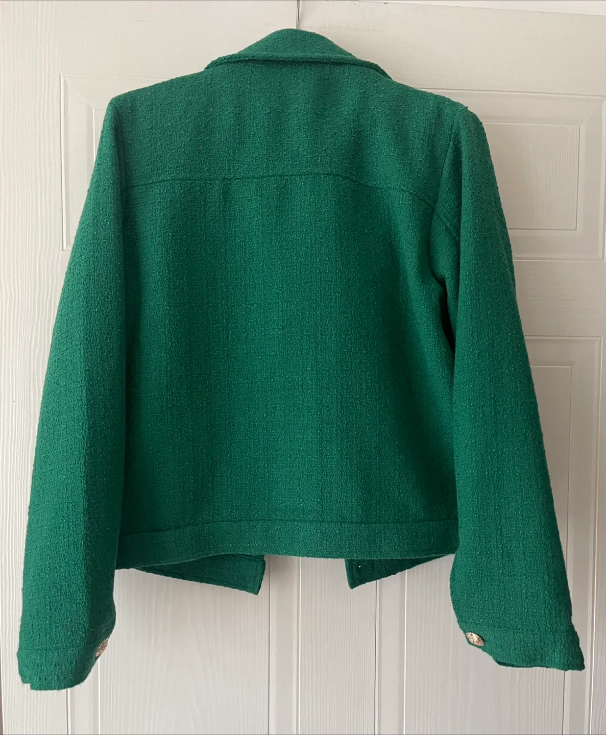 ONLY Sylvie Bouclé Tweed Blazer Bomber Jacket size 14 image indicator(5)