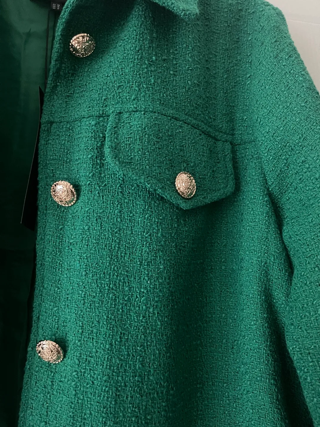 ONLY Sylvie Bouclé Tweed Blazer Bomber Jacket size 14 image indicator(7)