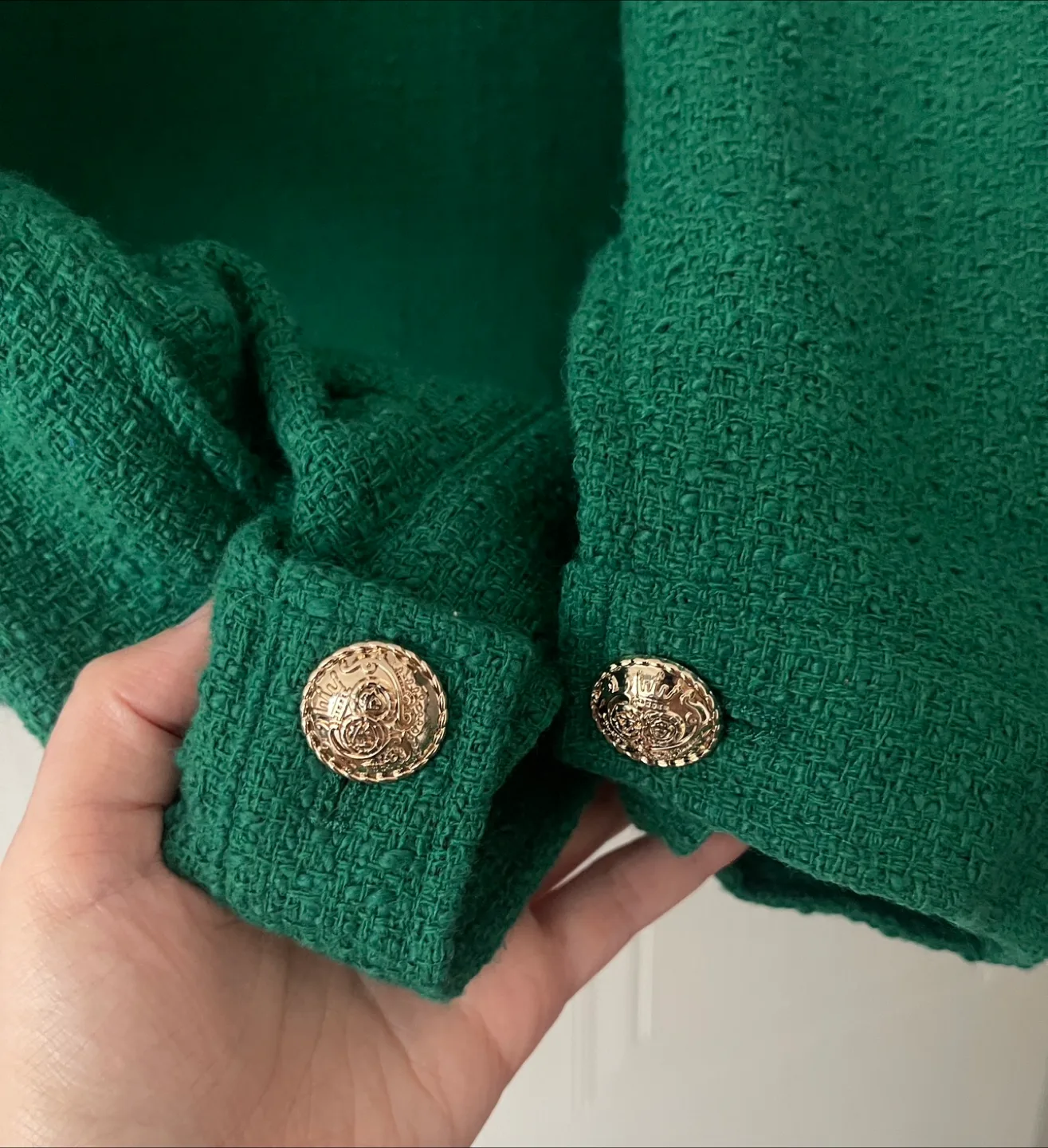 ONLY Sylvie Bouclé Tweed Blazer Bomber Jacket size 14 image indicator(9)