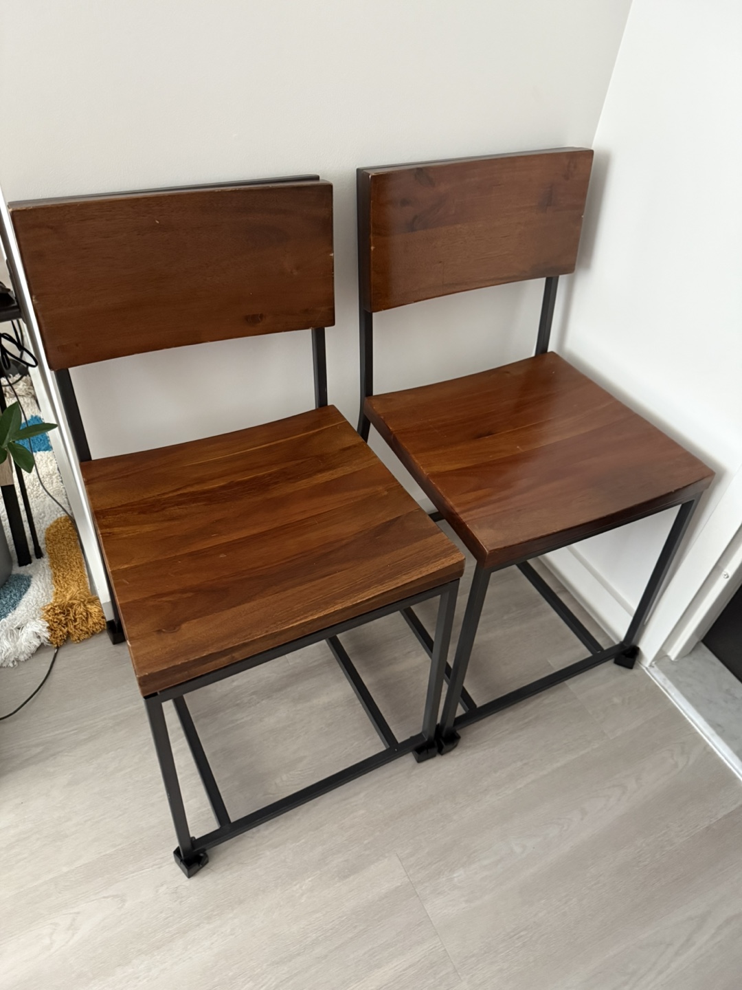 West Elm Wooden Chairs x 2