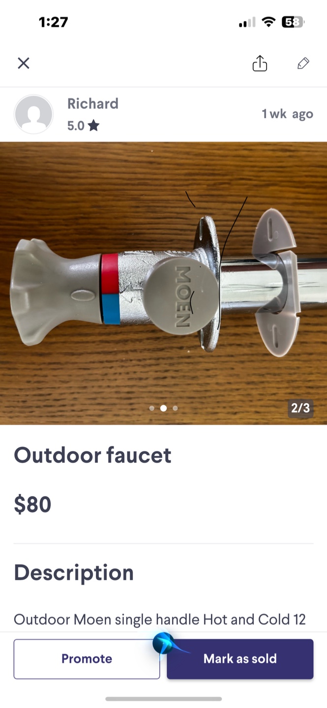 Moen Outdoor Faucet - photo 2