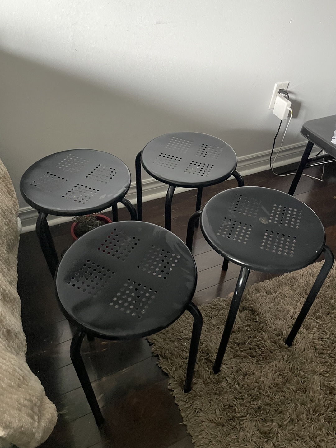 Set of 4 Metal Stools