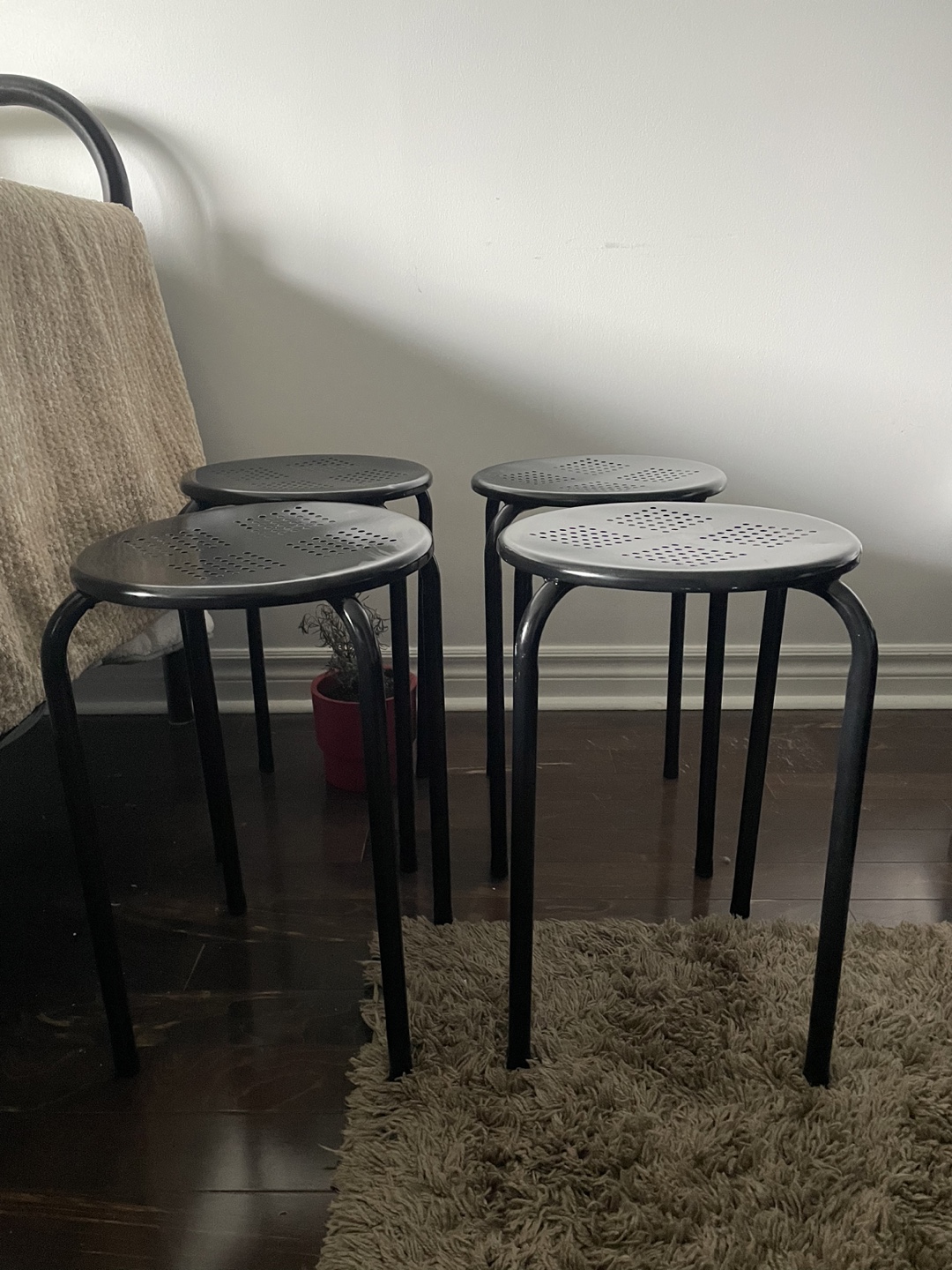 Set of 4 Metal Stools - photo 2