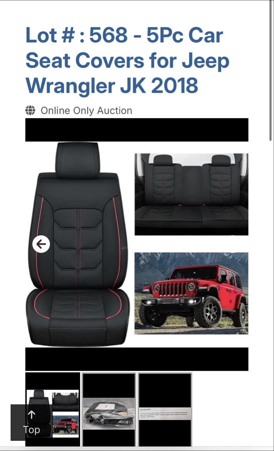 Jeep Wrangler 2018 seat cover