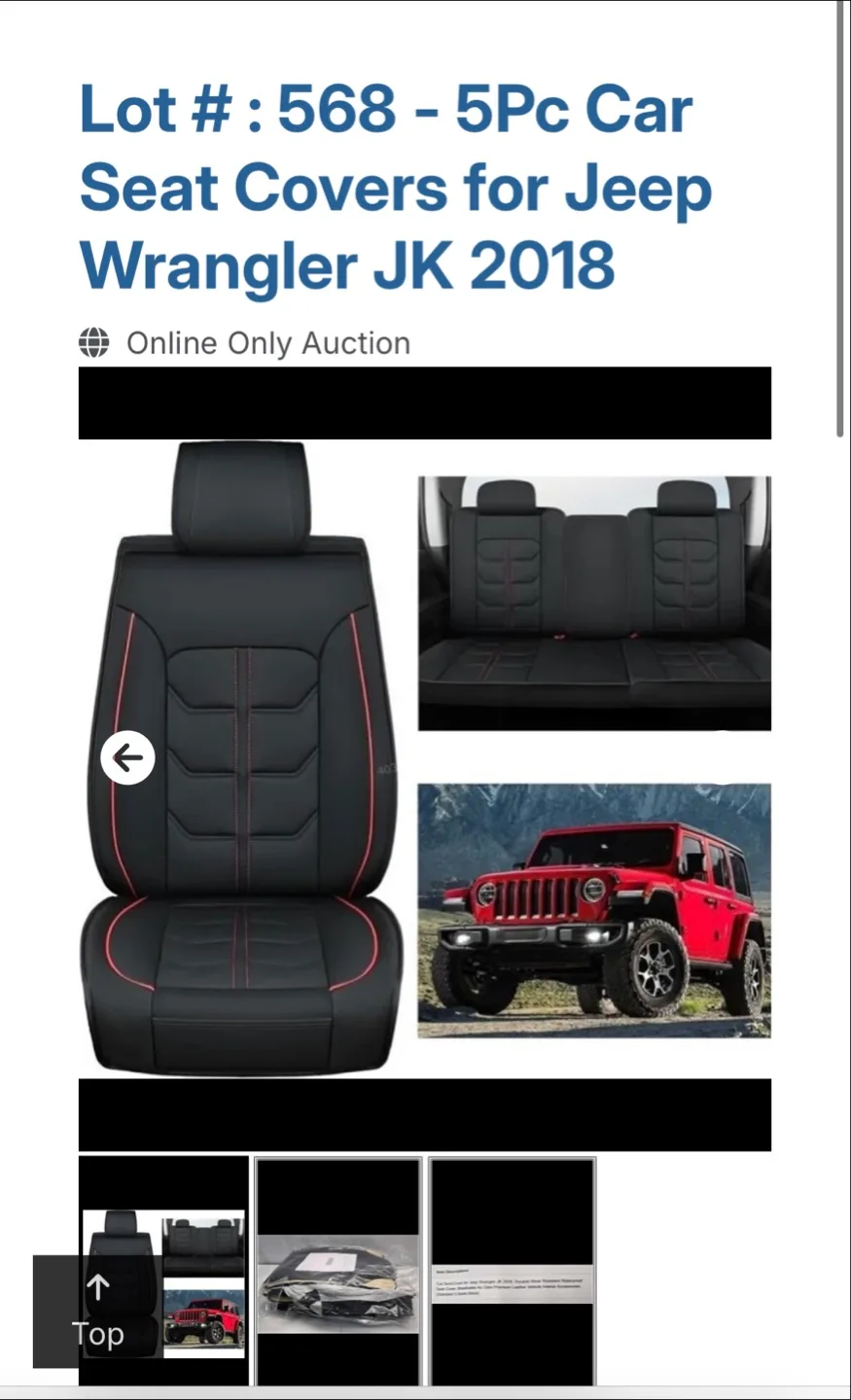 Jeep Wrangler 2018 seat cover