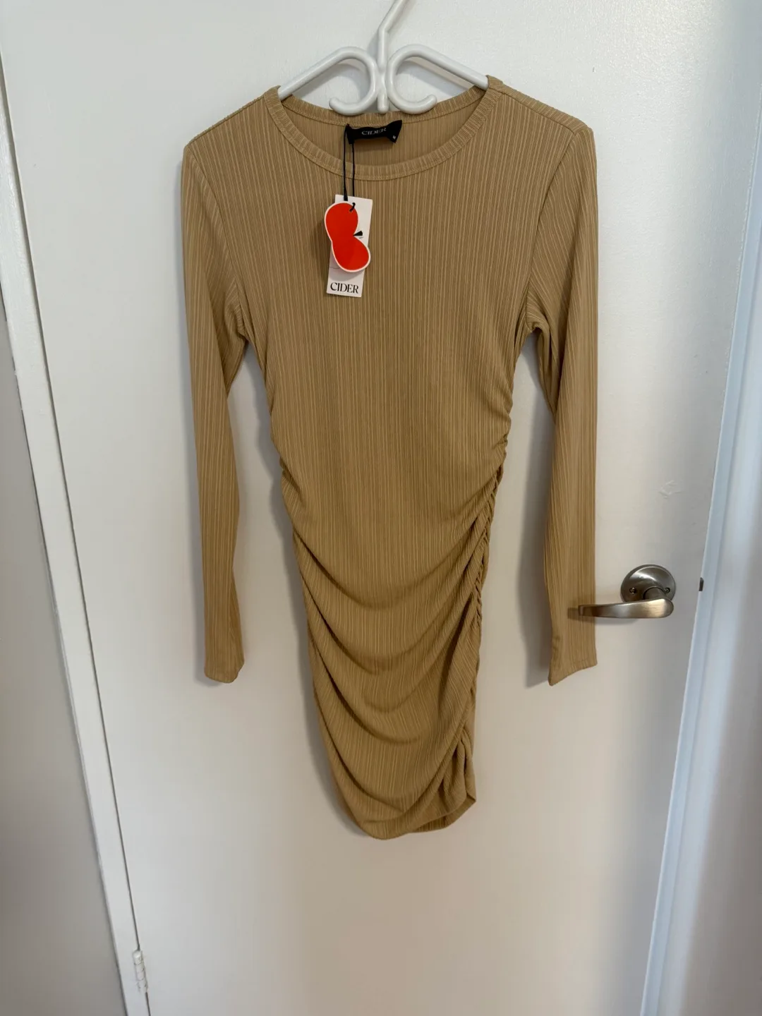 CIDER Beige Long Sleeve Dress thumbnail