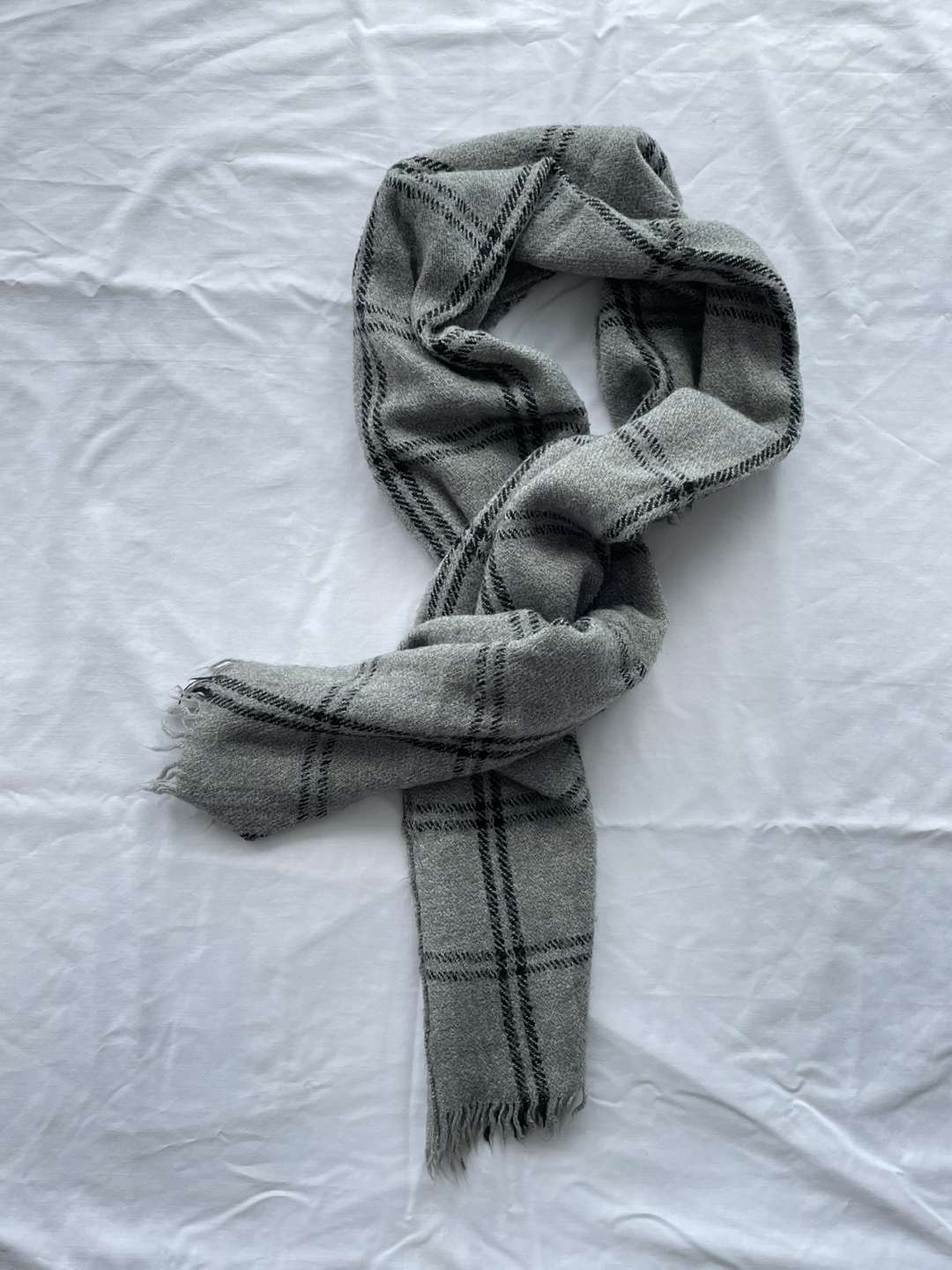 Grey Plaid Scarf - photo 2