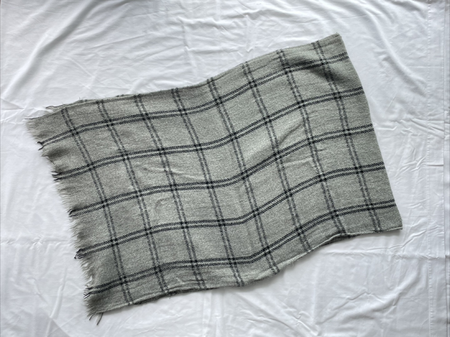 Grey Plaid Scarf