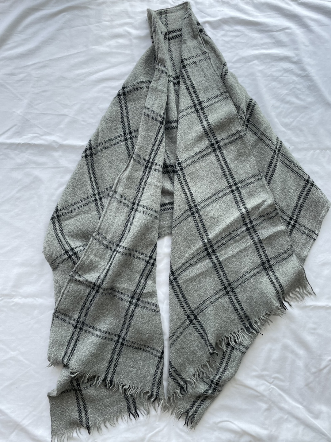 Grey Plaid Scarf - photo 3