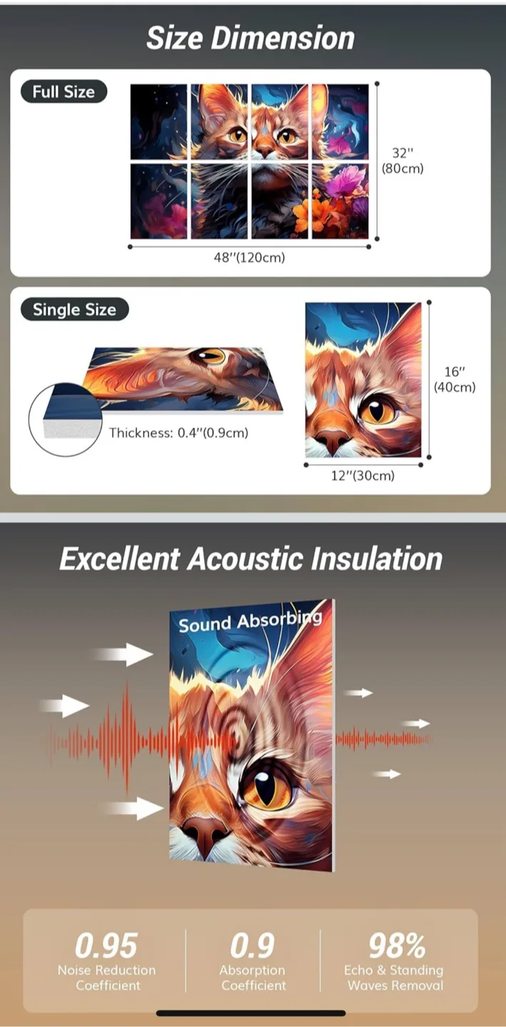 🥕8-pc Wall Art Acoustic Panels image indicator(4)