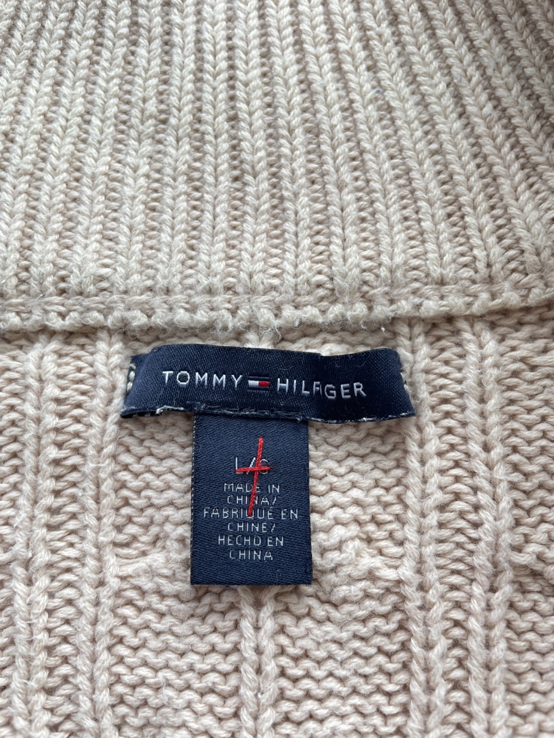 Tommy Hilfiger Cream Cable Knit Zippered Sweater - photo 3