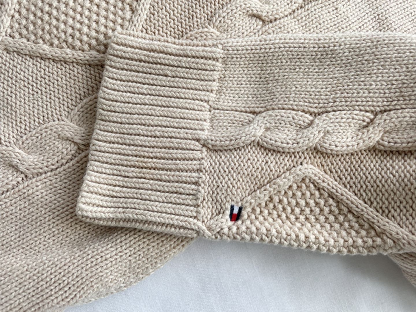 Tommy Hilfiger Cream Cable Knit Zippered Sweater - photo 4