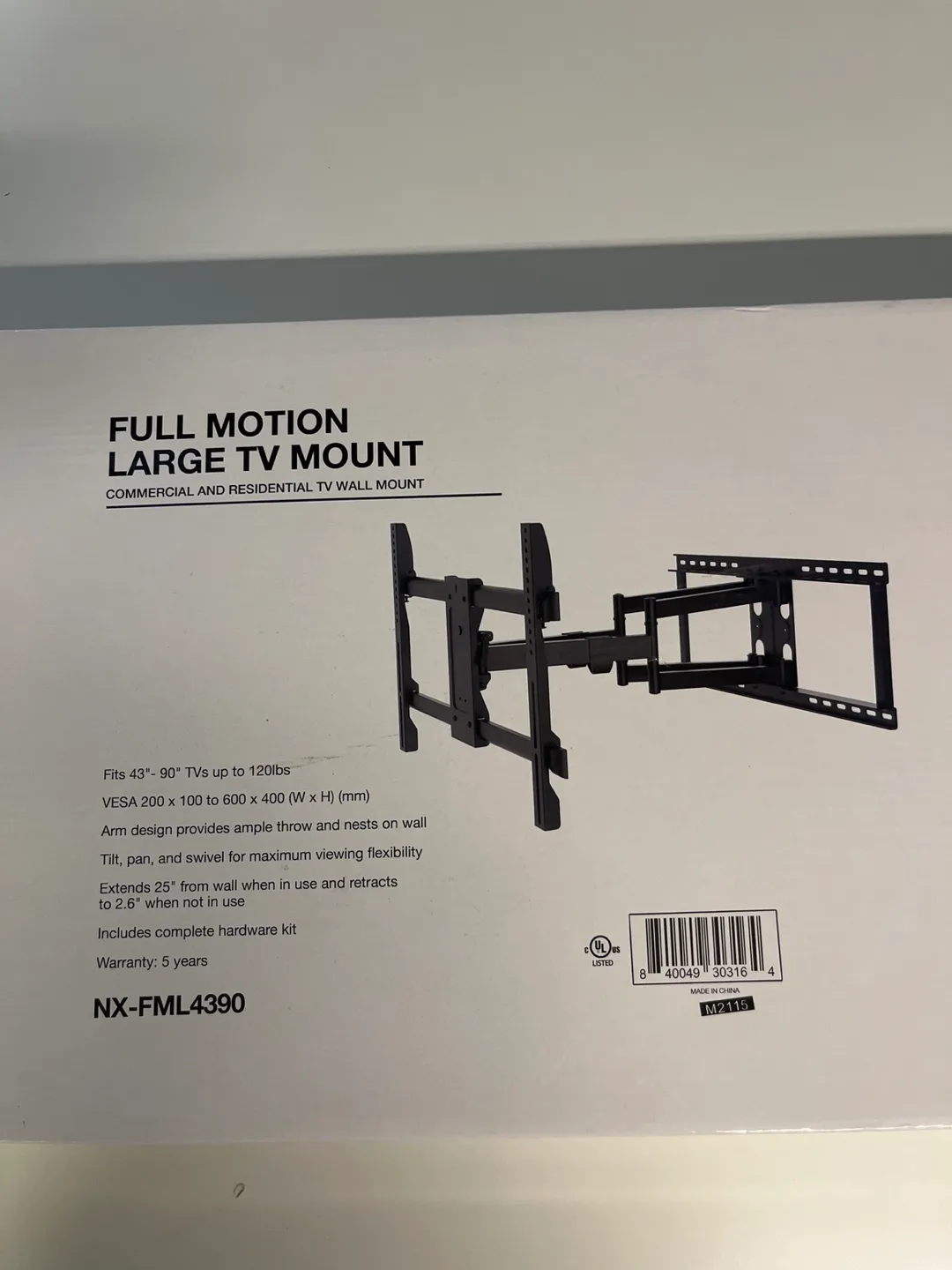 Full Motion Large TV Wall Mount thumbnail