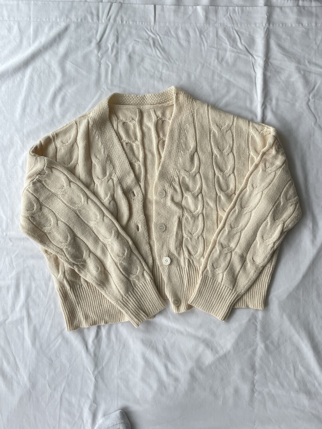 Cream Cable Knit Cardigan