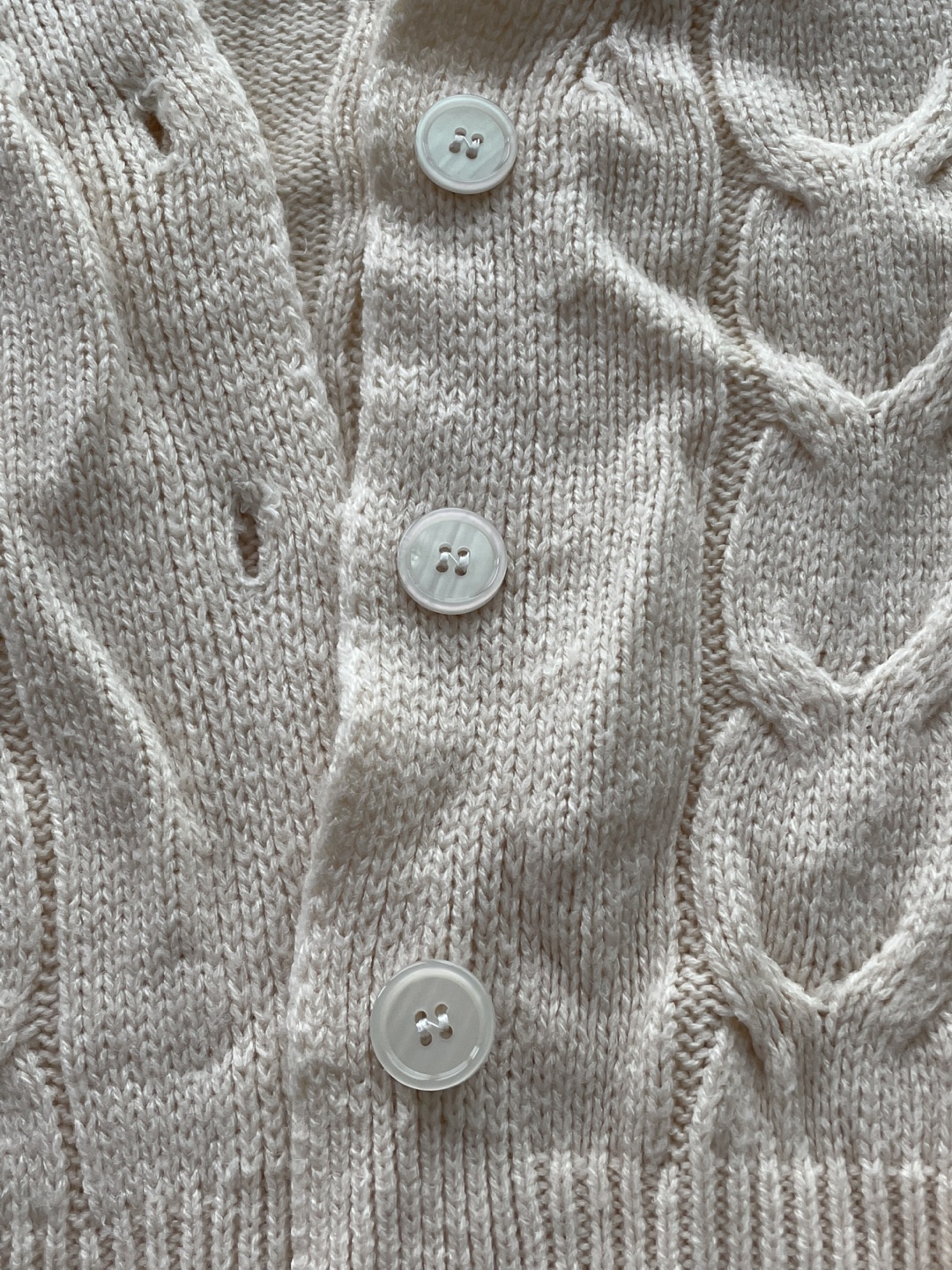 Cream Cable Knit Cardigan - photo 3