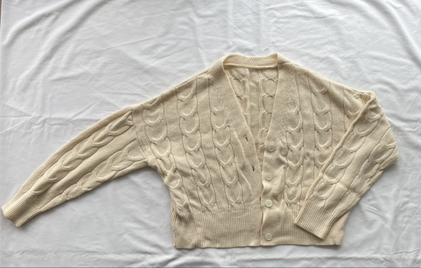 Cream Cable Knit Cardigan - photo 2