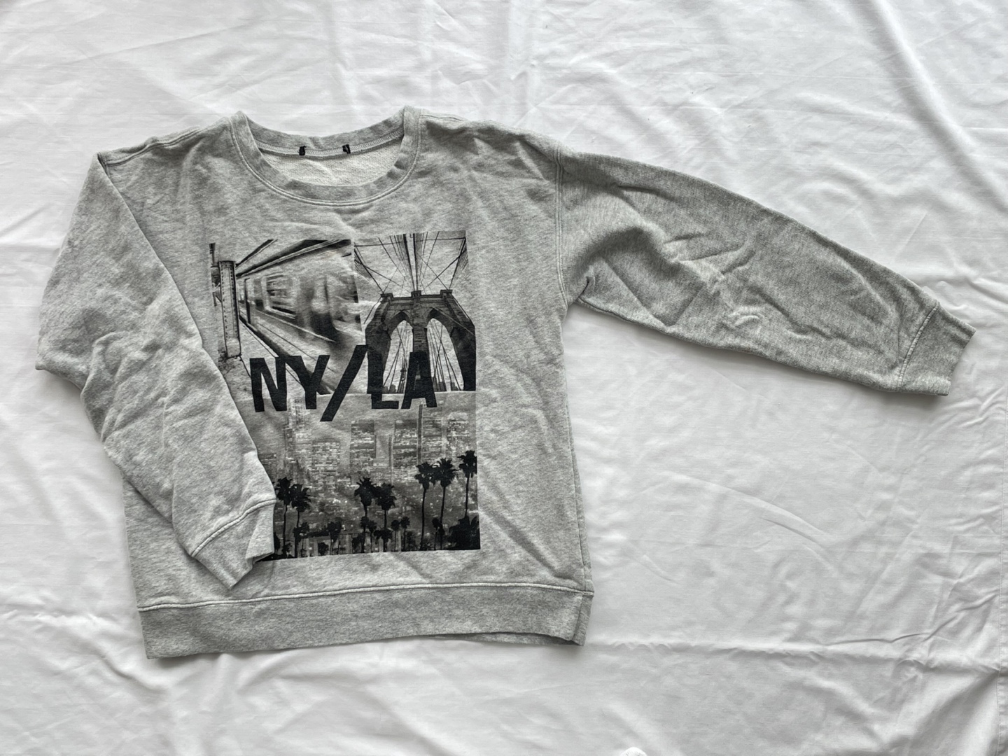 Grey NY/LA Graphic Sweatshirt