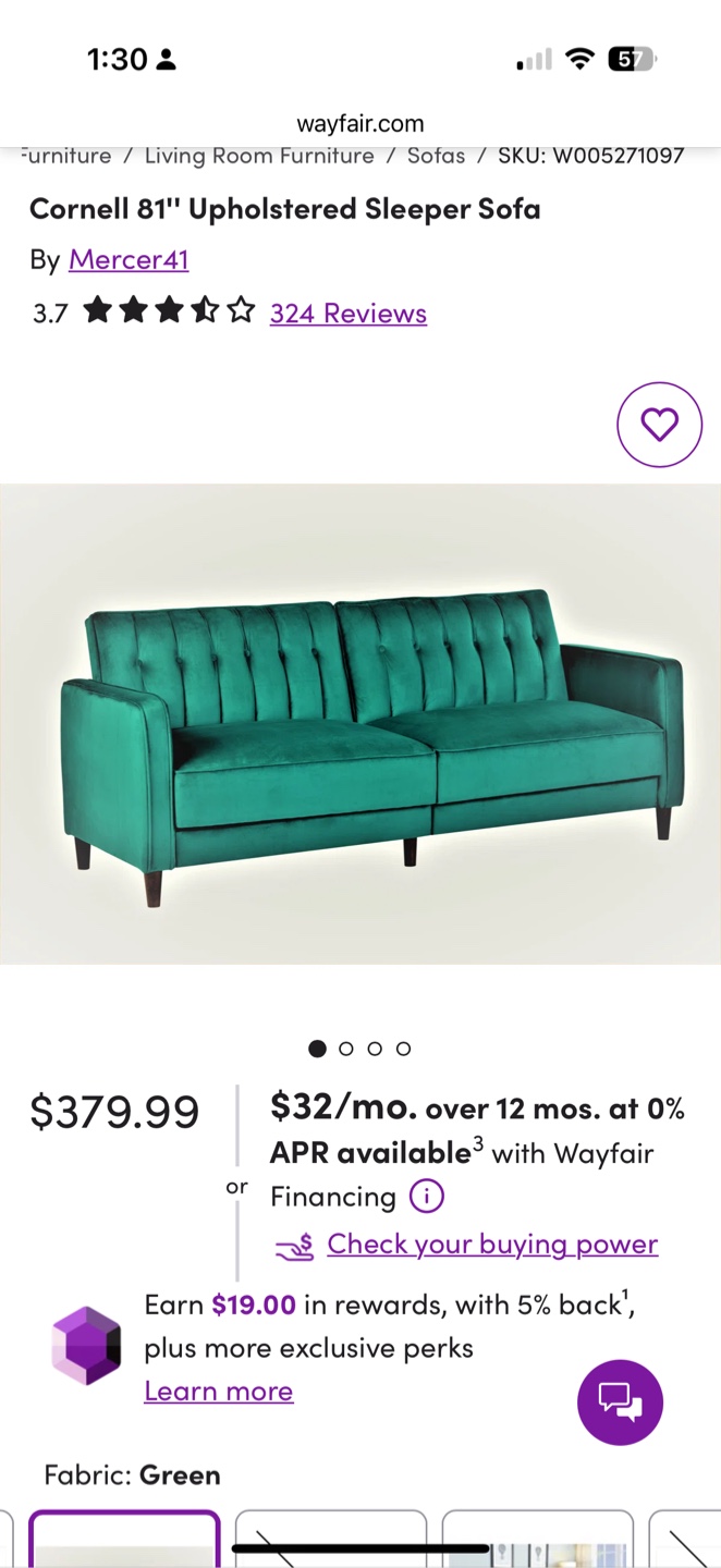 Green Upholstered Futon - photo 2
