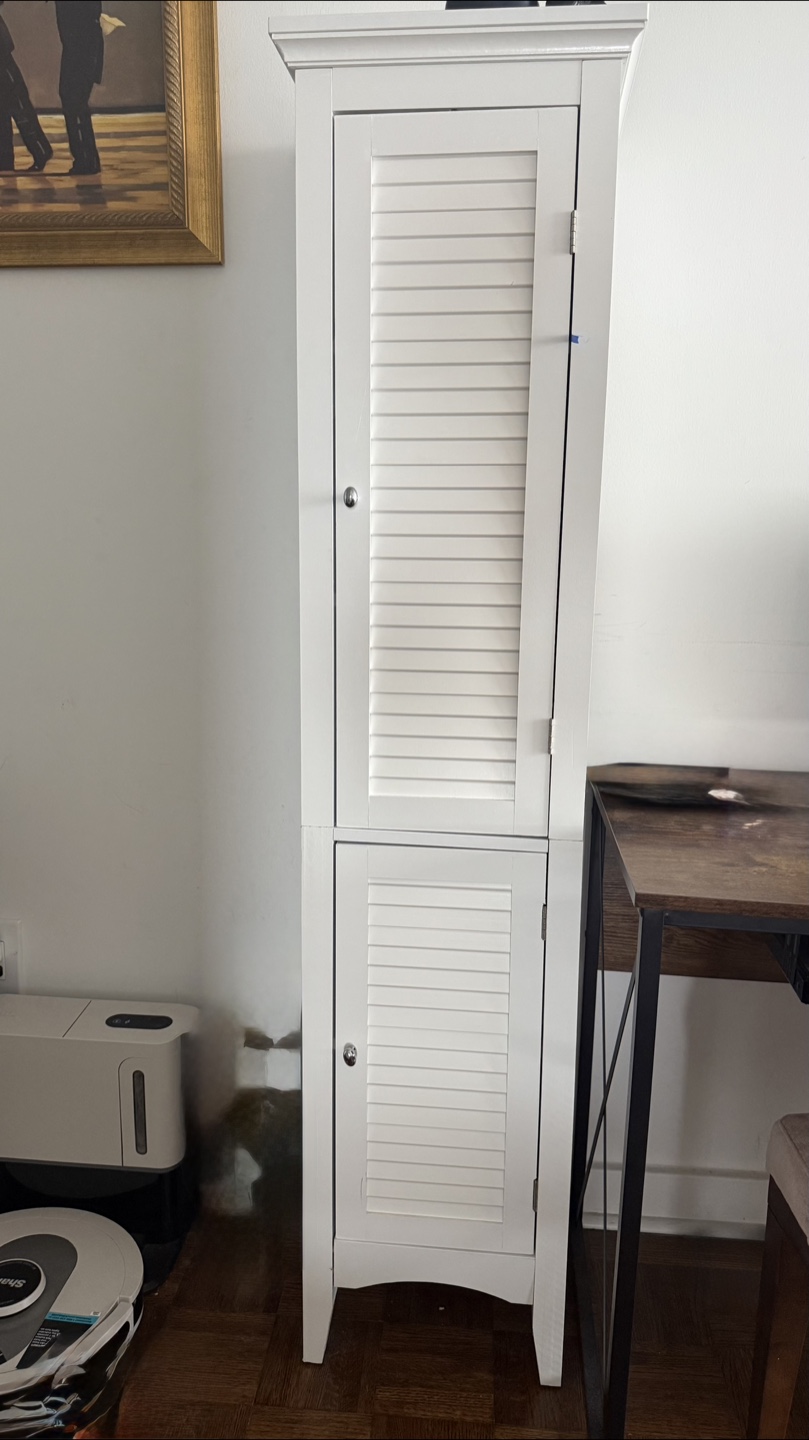 63 inch White linen Storage Cabinet