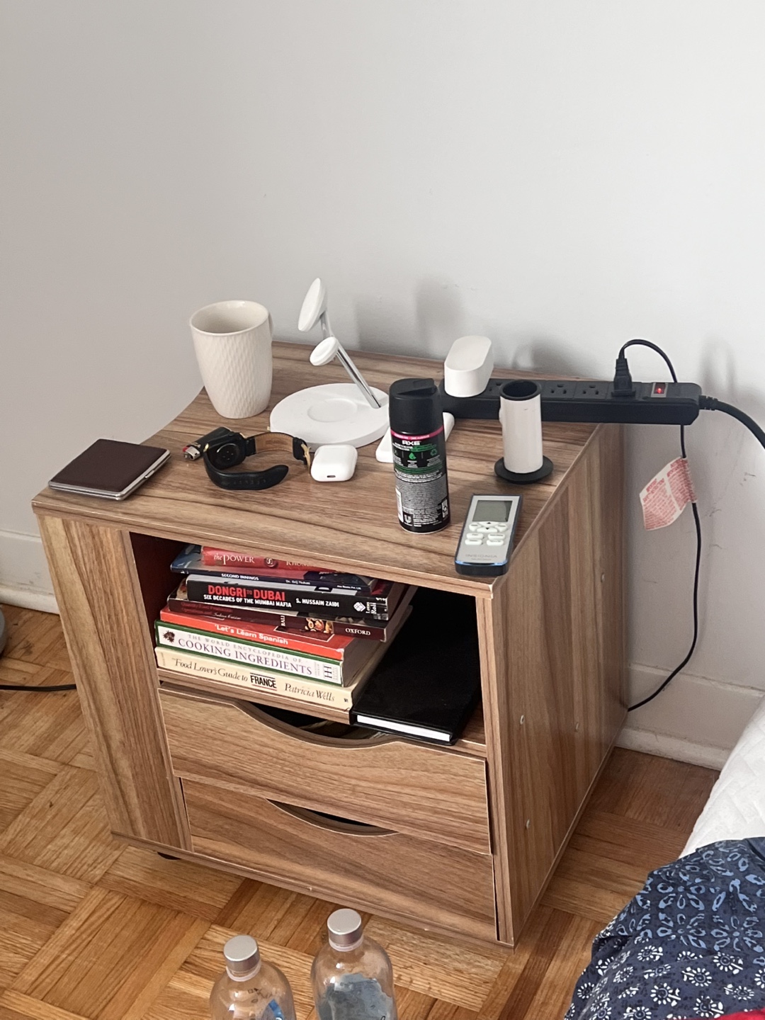 Wooden Nightstand with Storage