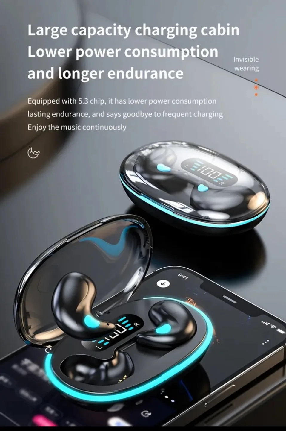 Wireless Earbuds with Charging Case image indicator(5)