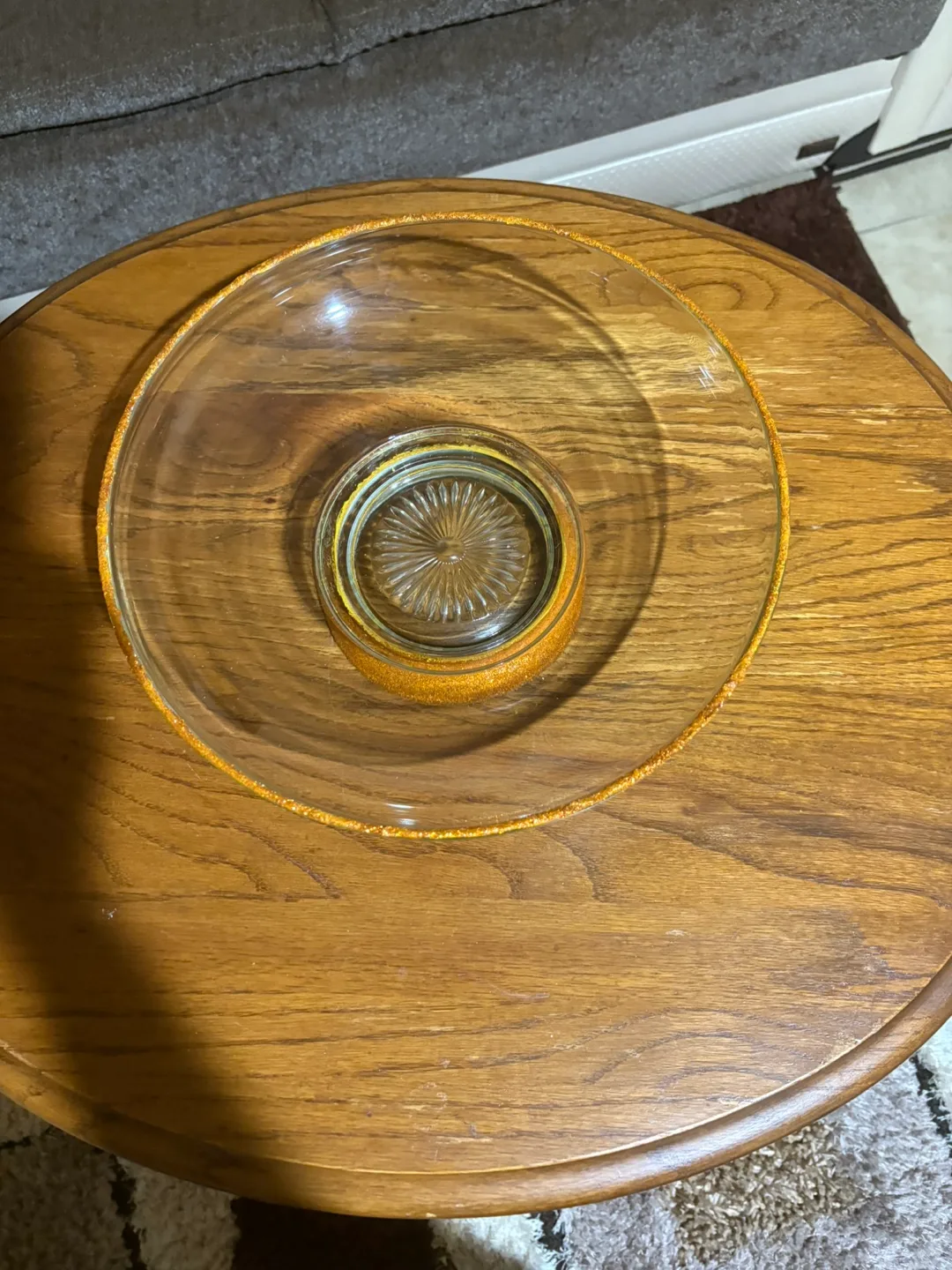 Glass Pedestal Bowl with Glittered Rim image indicator(2)