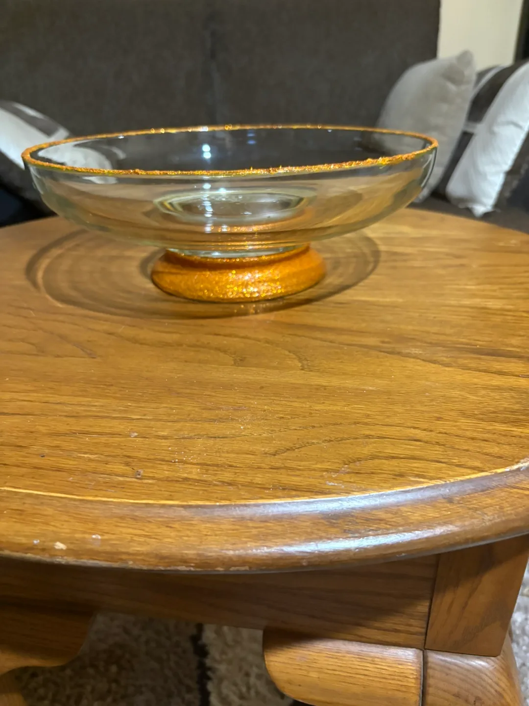 Glass Pedestal Bowl with Glittered Rim image indicator(4)