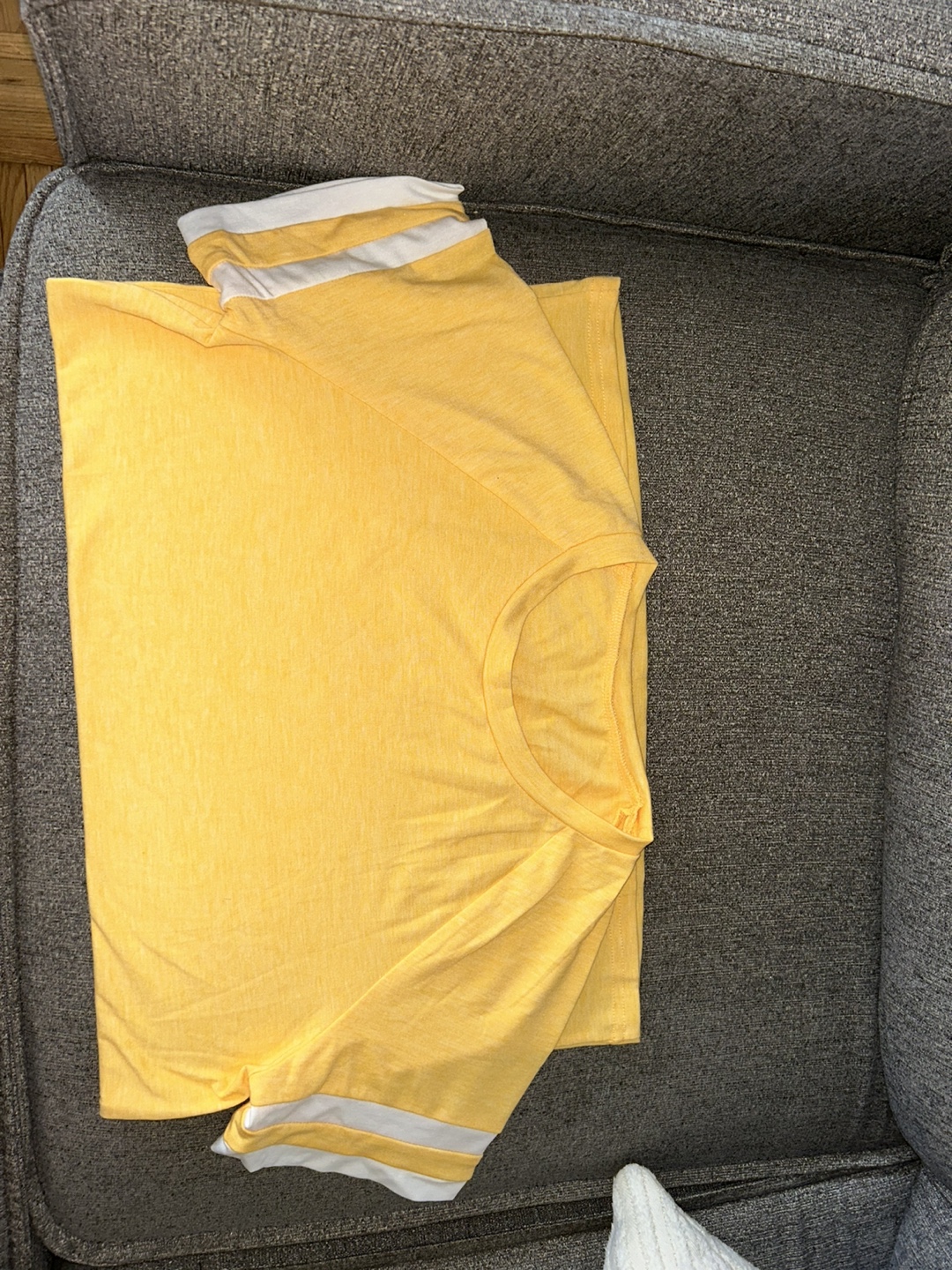 Girls Yellow T-Shirt with Striped Sleeves - photo 3