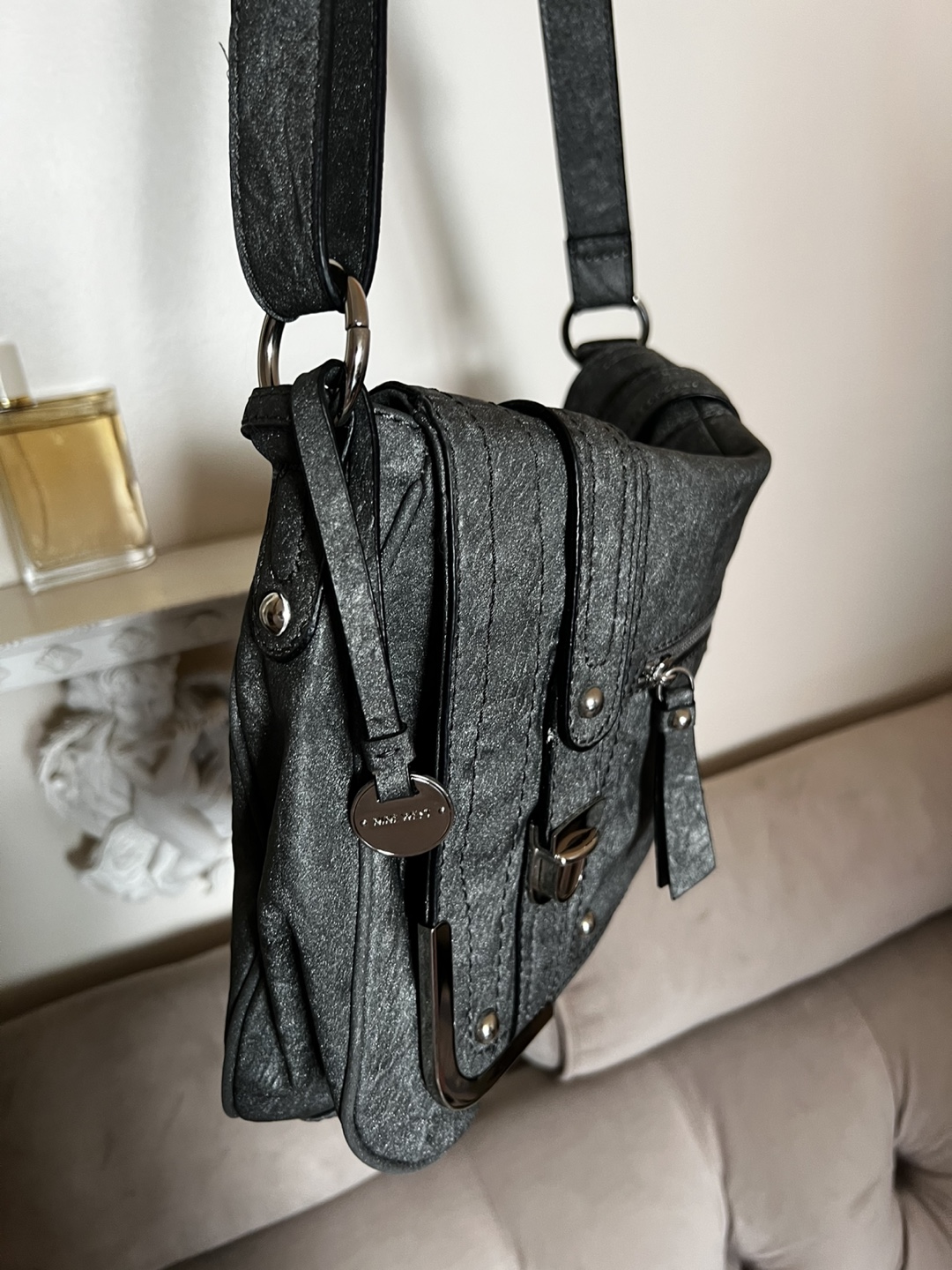 Grey Shoulder leather Bag - photo 5