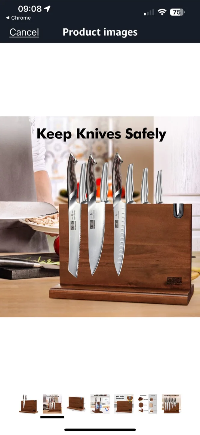 Aomiesen Magnetic Knife Block Knife Holder Universal Knife Block image indicator(2)