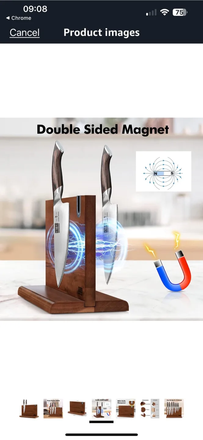 Aomiesen Magnetic Knife Block Knife Holder Universal Knife Block image indicator(3)