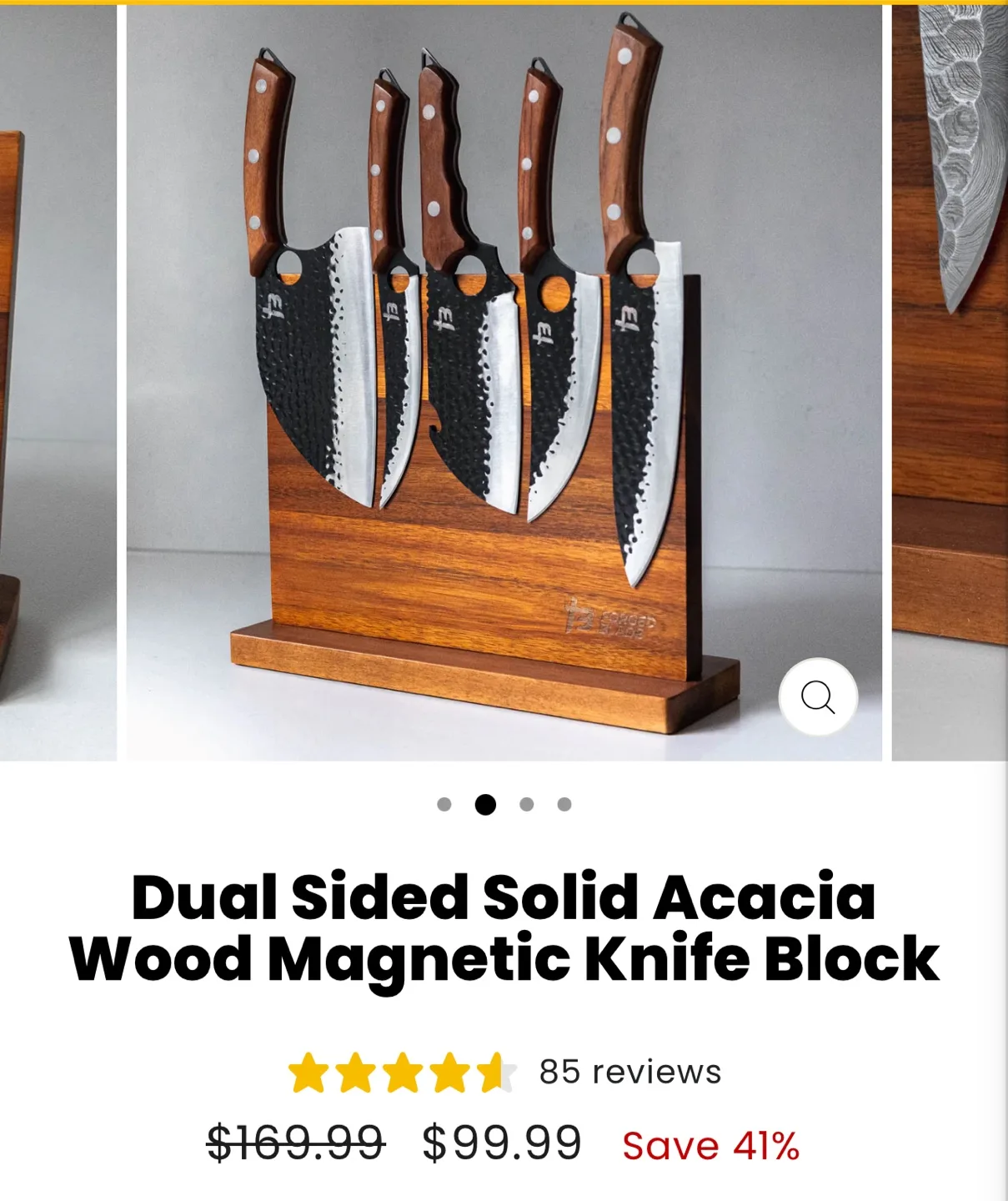 Aomiesen Magnetic Knife Block Knife Holder Universal Knife Block image indicator(4)