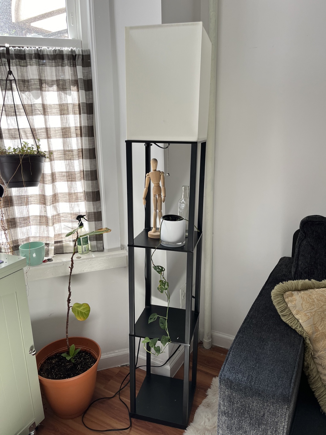 floor lamp with 3 shelves!
