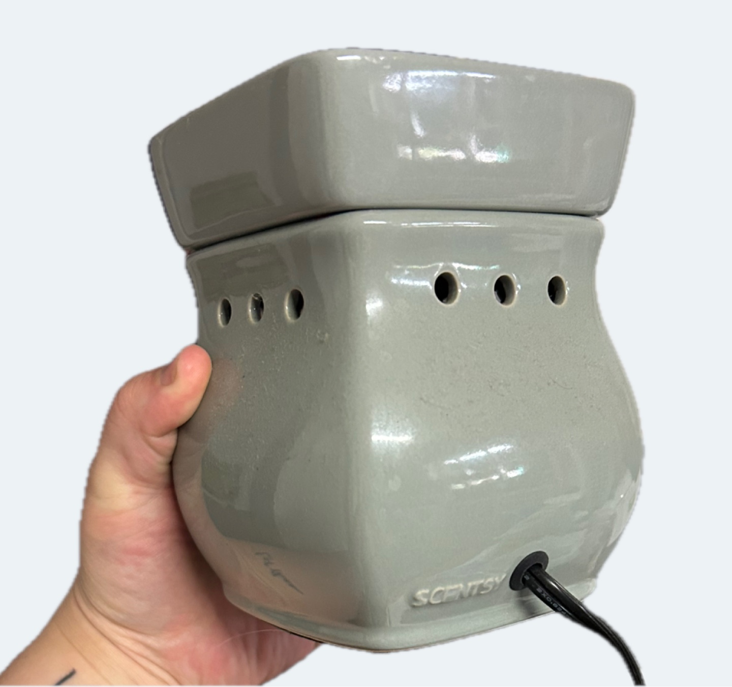 Scentsy Classic Curve Gloss Gray Warmer - photo 2