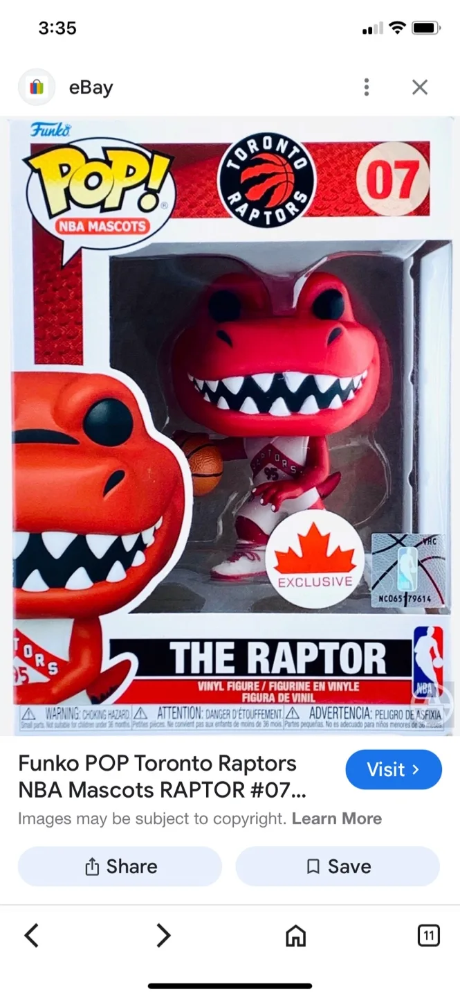 Funko Pop! NBA Mascots The Raptor Figure image indicator(2)