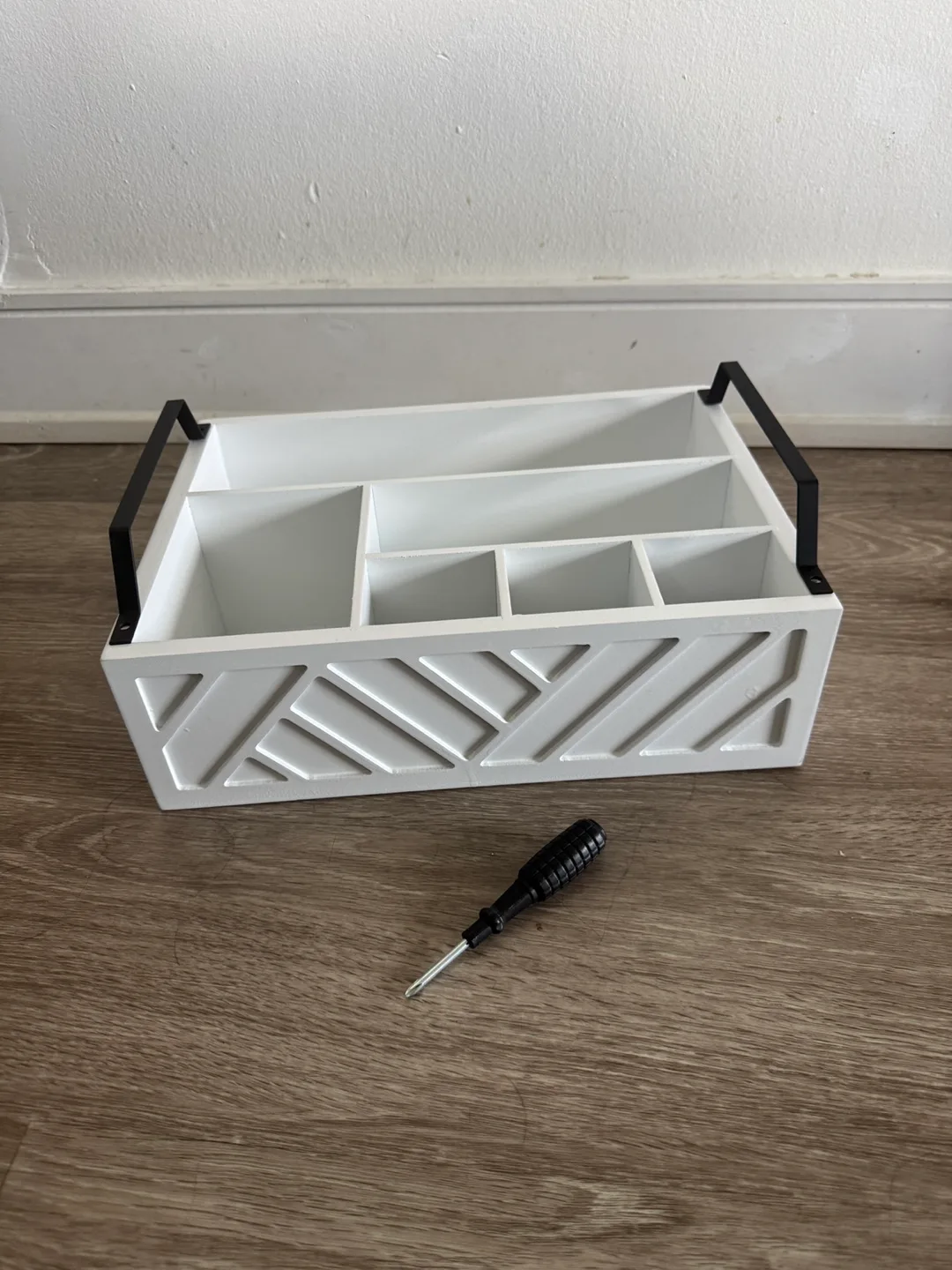 White Wooden Organizer Tray thumbnail