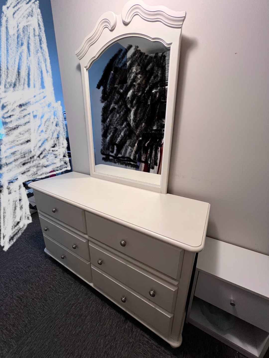 Dresser with Mirror and night table