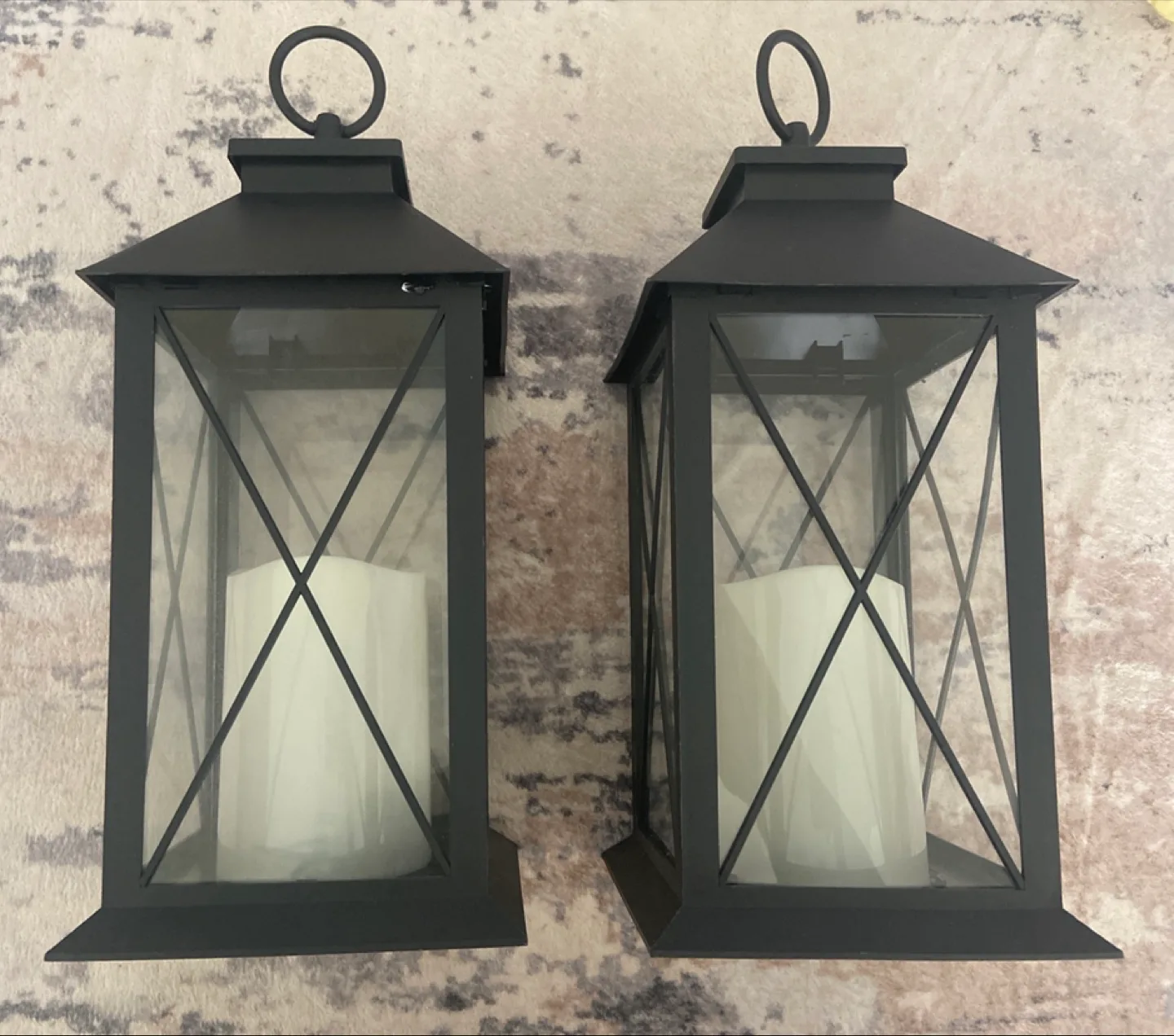 Pair of Black Metal Lanterns thumbnail