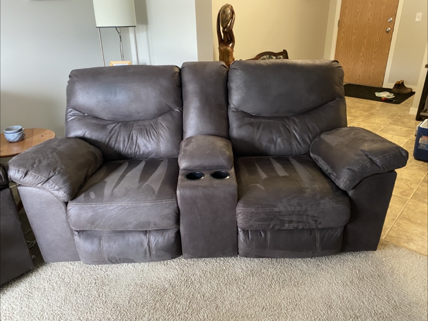 Double Reclining Sofa with Console