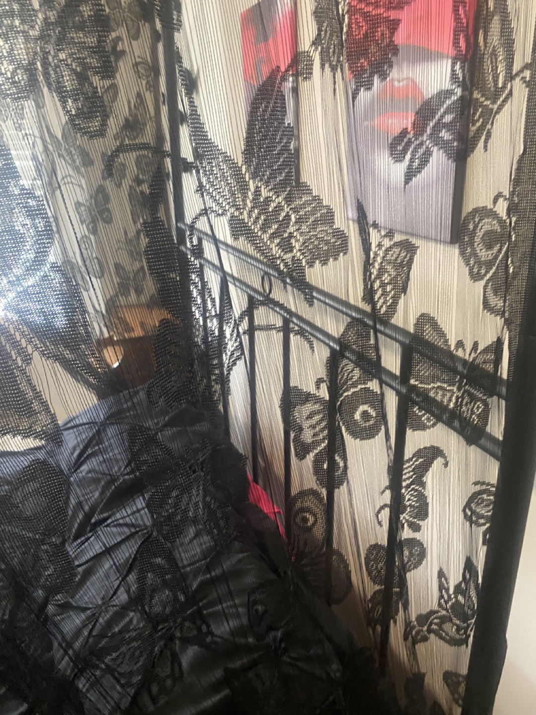 Black Lace butterfly Curtain - New - photo 2