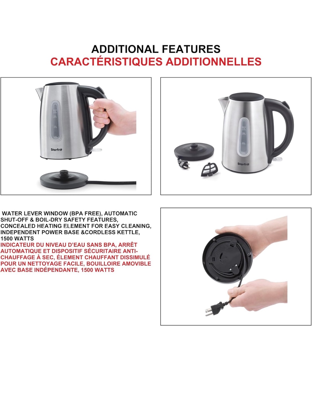Starfrit Electric Kettle - 1.7L - photo 4